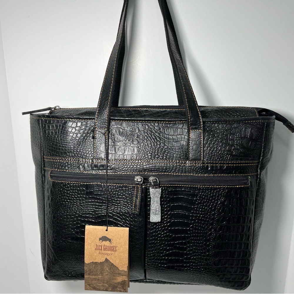 Jack Georges VOYAGER Genuine Buffalo Leather UPTOWN TOTE Shoulder/Hand Bag